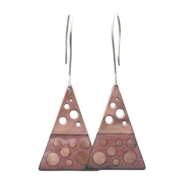 Oorbellen Enamel - Glas Emaille - Sterling Zilver - Zalm Roze