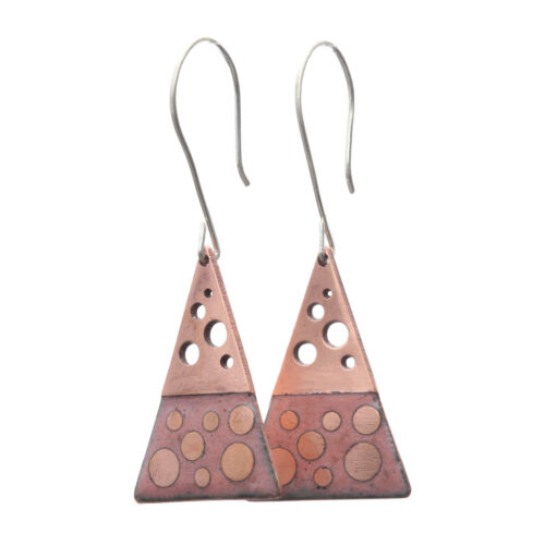 Oorbellen Enamel – Glas Emaille – Sterling Zilver – Zalm Roze