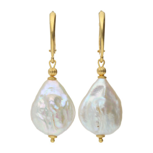 Oorbellen Parel B15 – 24K Verguld Sterling Zilver – Keshi Parels