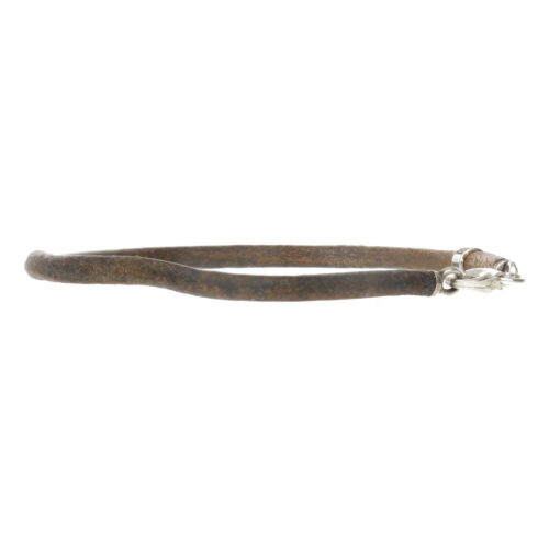 Armband leder w3 – vintage bruin leder – Geoxideerd Sterling Zilver