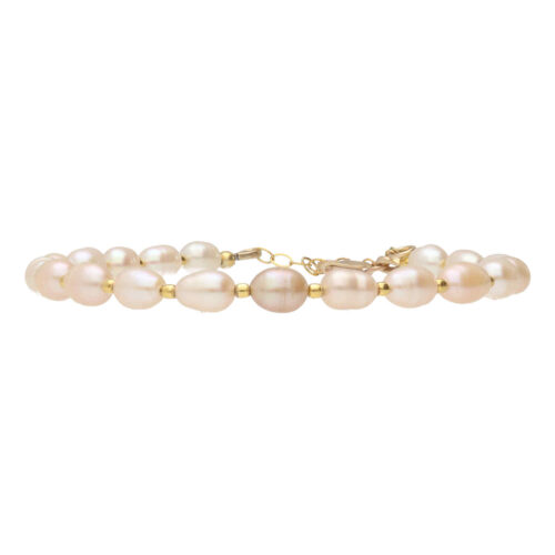 Armband Pearl collection B6 – Orchid Parels – 24K Verguld Sterling Zilver