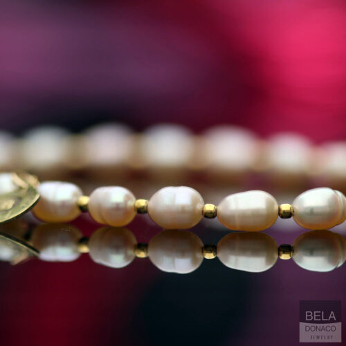 Armband Pearl collection B6 – Orchid Parels – 24K Verguld Sterling Zilver