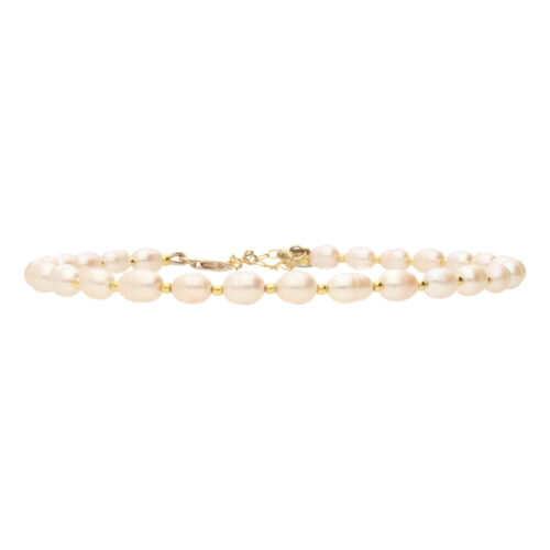 Enkelbandje Pearl collection B6 – Orchid Parels – 24K Verguld Sterling Zilver