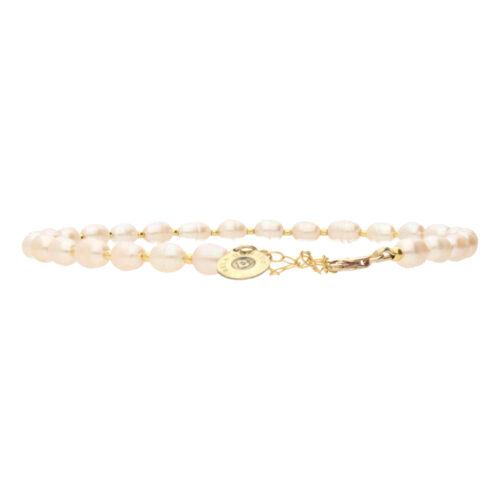 Enkelbandje Pearl collection B6 – Orchid Parels – 24K Verguld Sterling Zilver