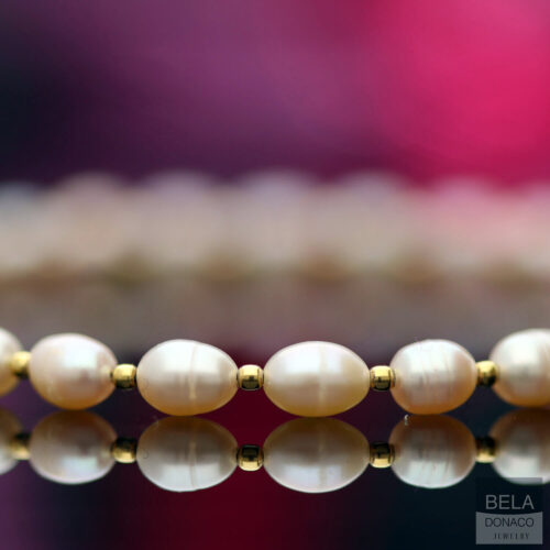 Enkelbandje Pearl collection B6 – Orchid Parels – 24K Verguld Sterling Zilver