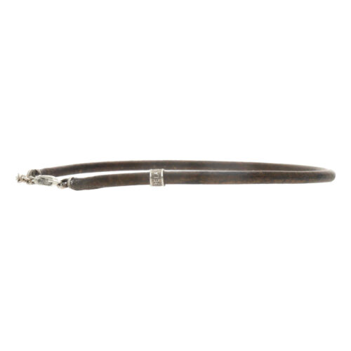 Enkelbandje leder w3 – vintage bruin leder – Geoxideerd Sterling Zilver