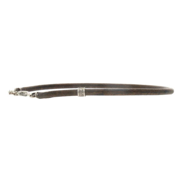 Enkelbandje leder w3 - vintage bruin leder - Geoxideerd Sterling Zilver