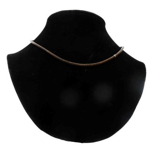 Ketting leder w3 – vintage bruin leder – Geoxideerd Sterling Zilver
