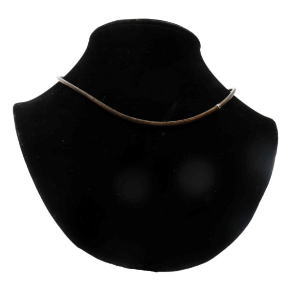 Ketting leder w3 - vintage bruin leder - Geoxideerd Sterling Zilver