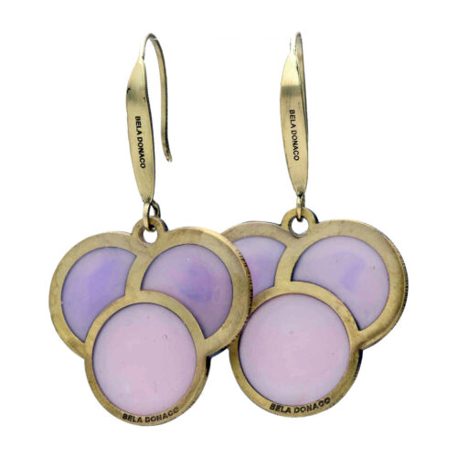 Oorbellen – Resin Art – Messing – Old Purple