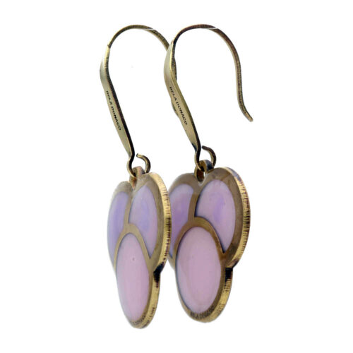 Oorbellen – Resin Art – Messing – Old Purple