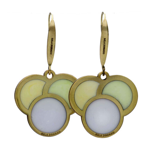Oorbellen – Resin Art – Messing – Old mixed pastel
