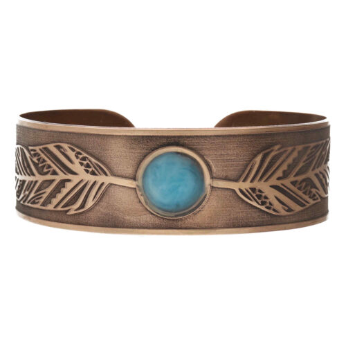 Armband Native Art – Turquoise  – Brons – Resin Art