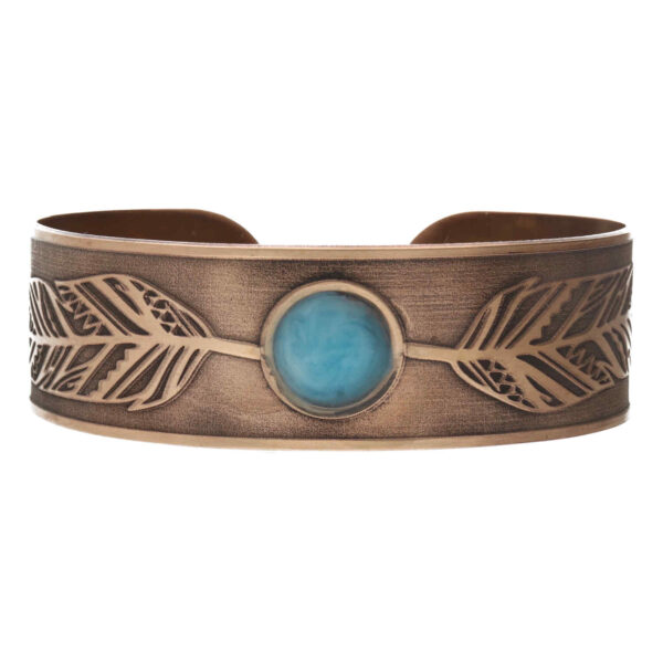 Armband Native Art - Turquoise  - Brons - Resin Art