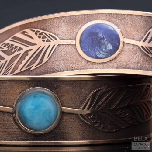 Armband Native Art – Turquoise  – Brons – Resin Art