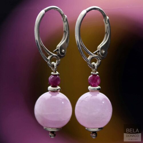 Oorbellen Bohemian B10 – Kunziet – Robijn – Sterling Zilver