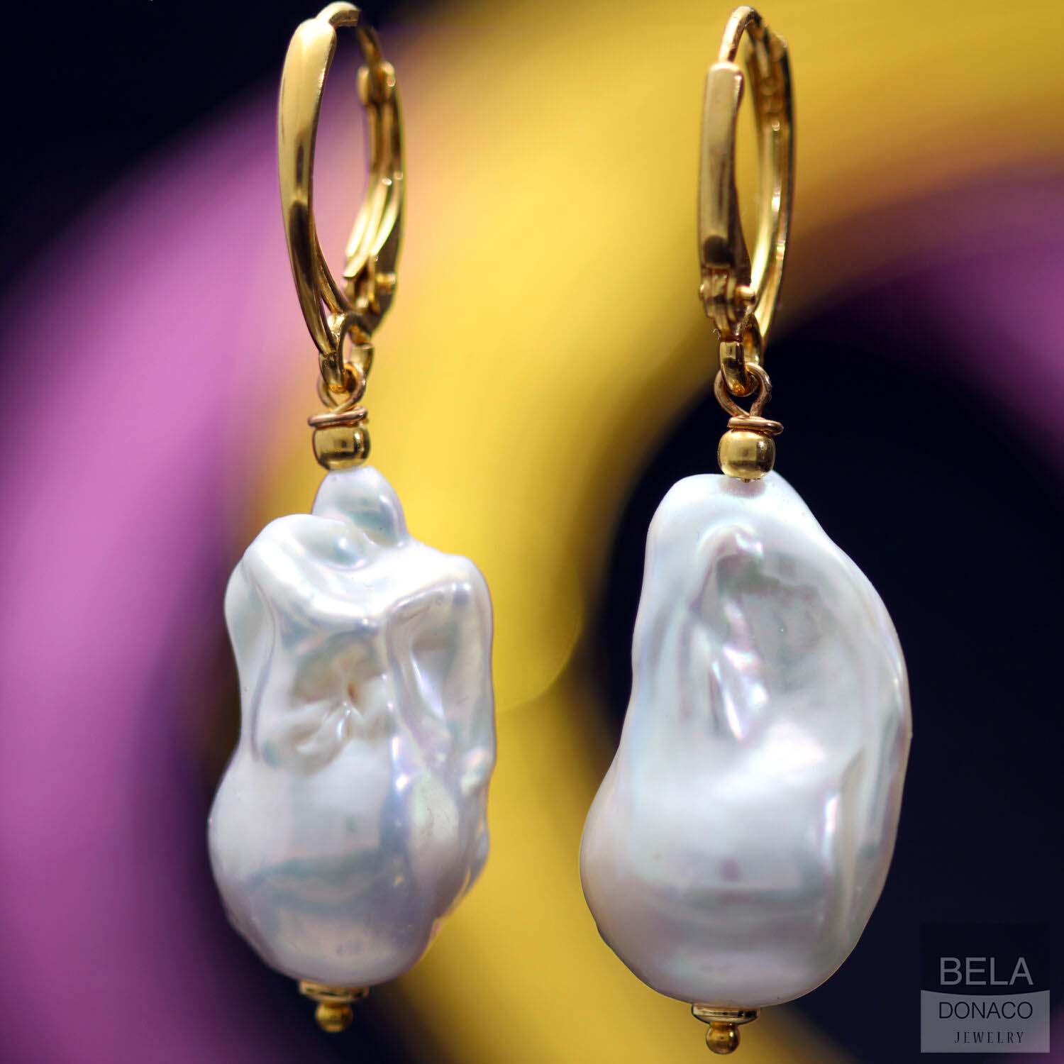 Oorbellen Parel B13 - 24K Verguld Sterling Zilver - Keshi Parels