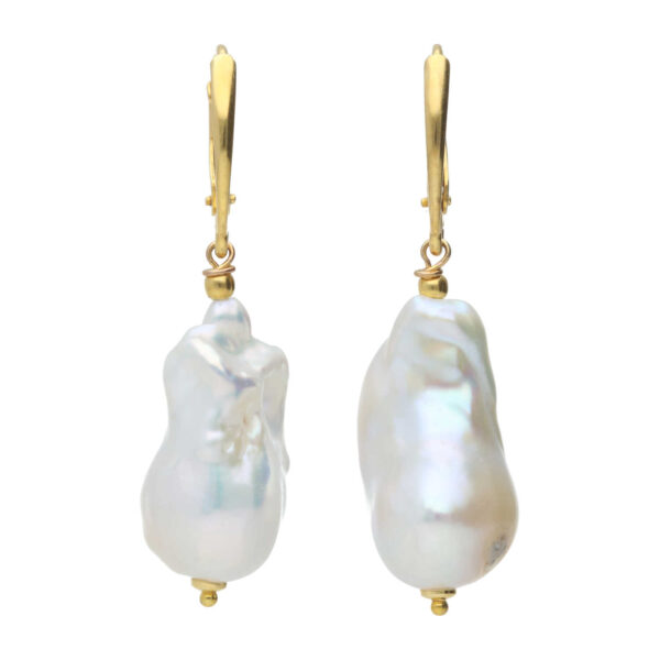 Oorbellen Parel B13 - 24K Verguld Sterling Zilver - Keshi Parels