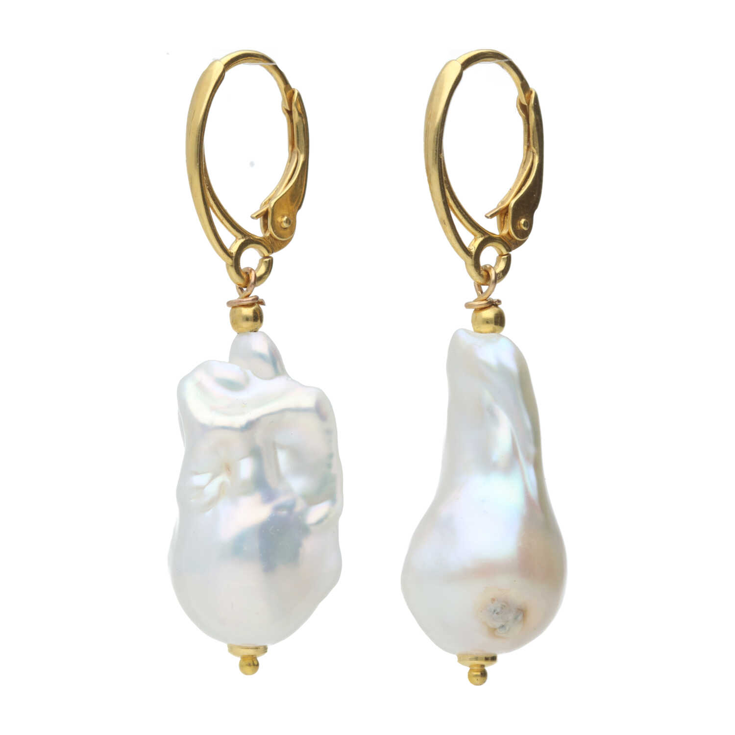 Oorbellen Parel B13 - 24K Verguld Sterling Zilver - Keshi Parels