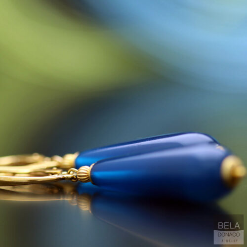 Oorbellen Blue Jeans B10 – Jade – 24K verguld Sterling Zilver