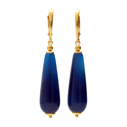 Oorbellen Blue Jeans B10 – Jade – 24K verguld Sterling Zilver