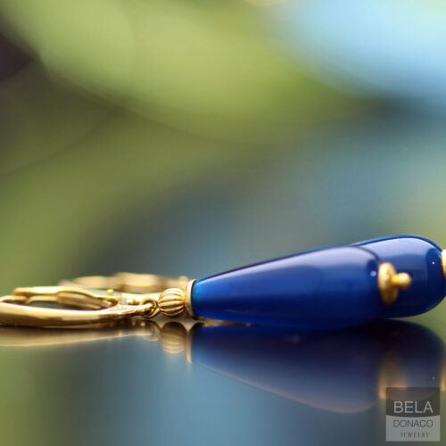 Oorbellen  Blue Jeans – Jade – 24K verguld Sterling Zilver