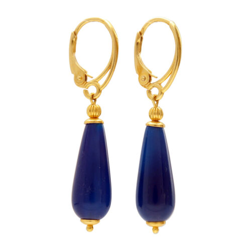 Oorbellen  Blue Jeans – Jade – 24K verguld Sterling Zilver