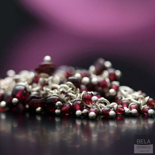 Oorbellen Wrap Wire B15 – Sterling Zilver – Granaat