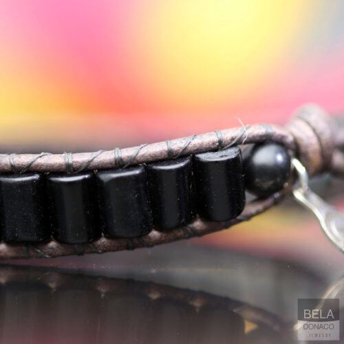 Armband Classic B6 – Zwart – Obsidiaan – Leer