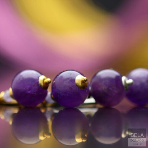 Oorbellen Bohemian B10 – Amethist – Tanzaniet – 24K verguld Sterling Zilver