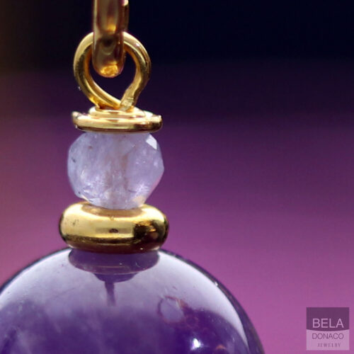 Oorbellen Bohemian B10 – Amethist – Tanzaniet – 24K verguld Sterling Zilver