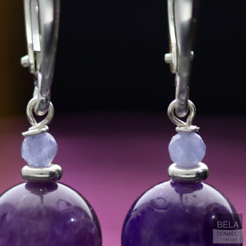 Oorbellen Bohemian B10 – Amethist – Tanzaniet – Sterling Zilver