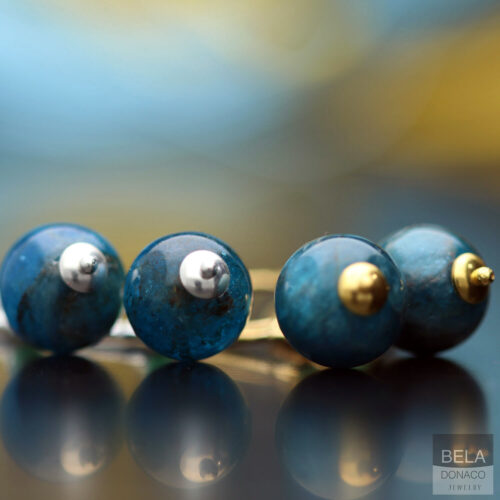 Oorbellen Bohemian B10 – Apatiet – Smaragd – 24K Verguld Sterling Zilver