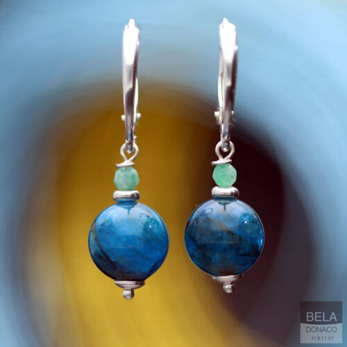 Oorbellen Bohemian B10 – Apatiet – Smaragd – Sterling Zilver