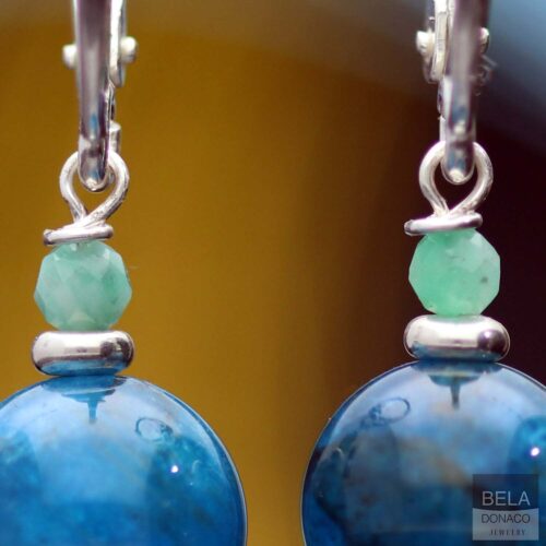 Oorbellen Bohemian B10 – Apatiet – Smaragd – Sterling Zilver