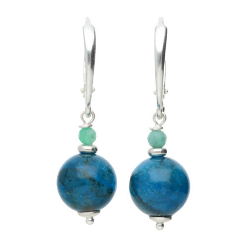 Oorbellen Bohemian B10 – Apatiet – Smaragd – Sterling Zilver