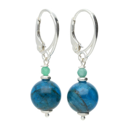 Oorbellen Bohemian B10 – Apatiet – Smaragd – Sterling Zilver