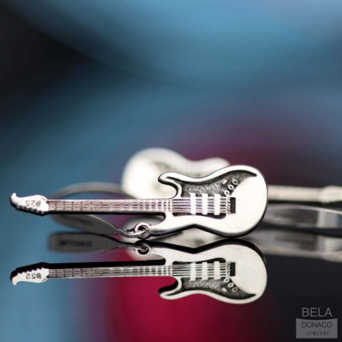 Oorbellen Statement – Gitaar – Sterling Zilver