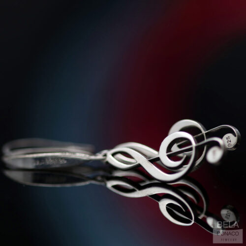 Oorbellen Statement – Muzieknoot G-Sleutel – Sterling Zilver