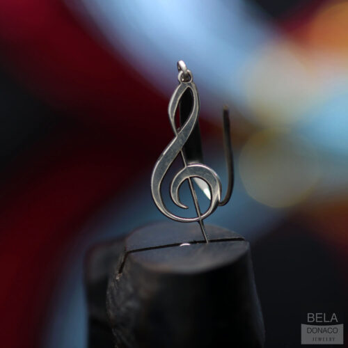 Oorbellen Statement – Muzieknoot G-Sleutel – Sterling Zilver