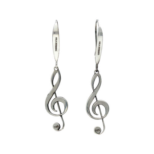 Oorbellen - Sterling Zilver - Muzieknoot G-Sleutel