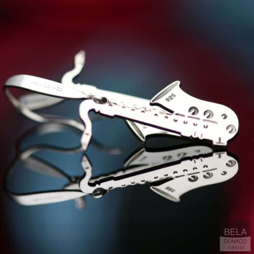 Oorbellen Statement – Saxofoon – Sterling Zilver