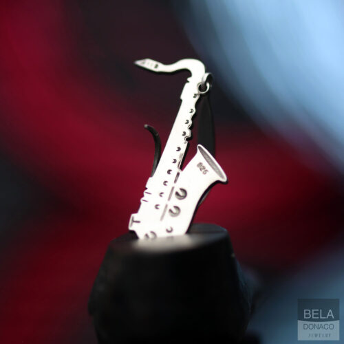 Oorbellen Statement – Saxofoon – Sterling Zilver