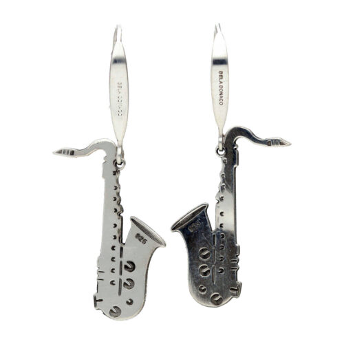 Oorbellen - Sterling Zilver - Saxofoon