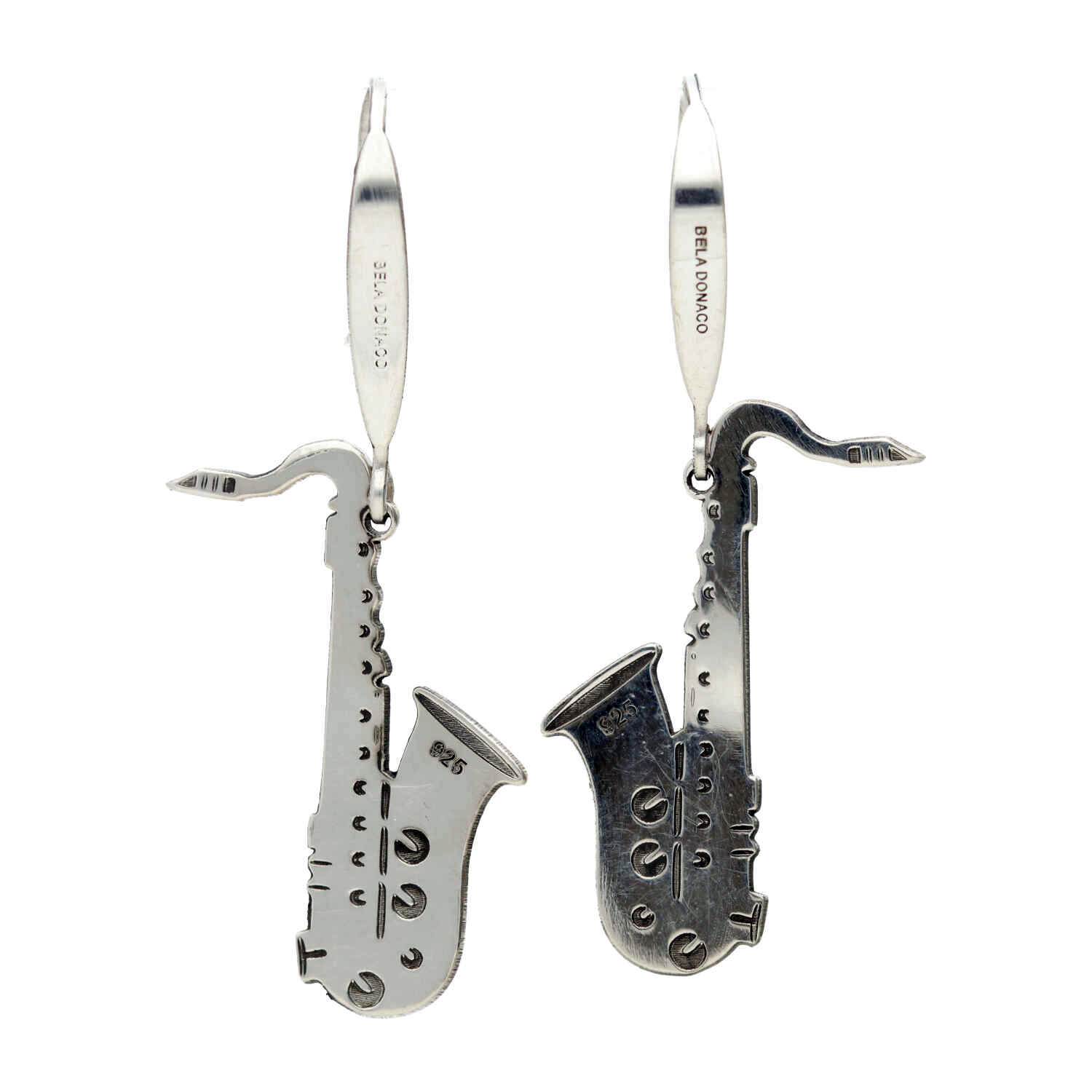 Oorbellen - Sterling Zilver - Saxofoon