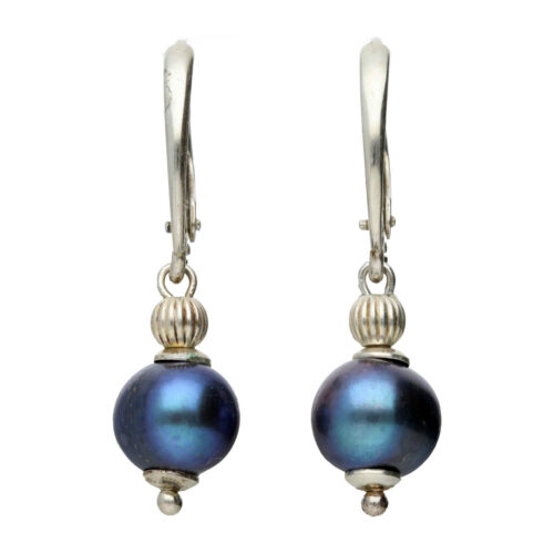 Oorbellen Pearl collection B9 - Sterling Zilver - Blauwe Parels