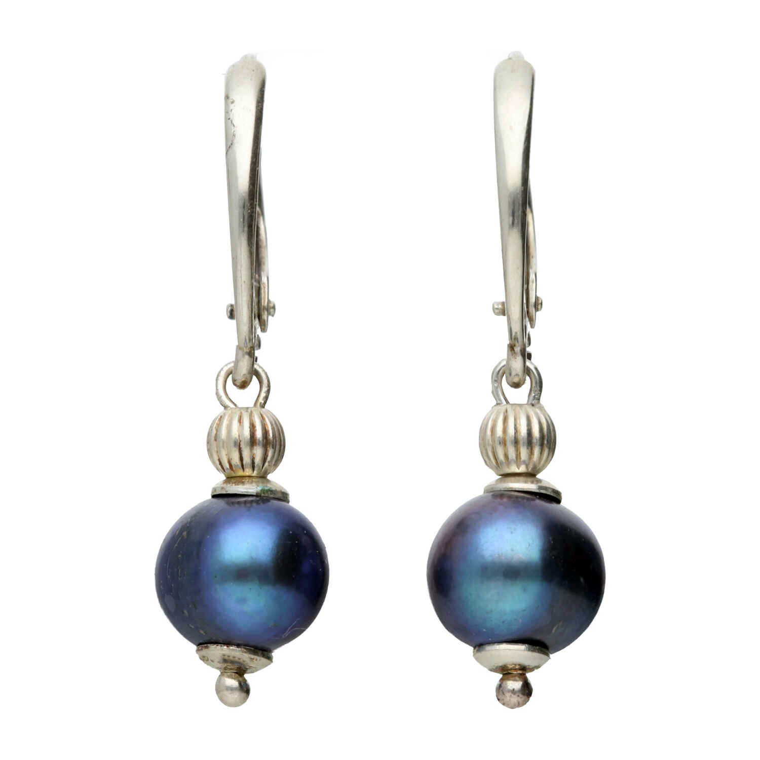 Oorbellen Pearl collection B9 - Sterling Zilver - Blauwe Parels