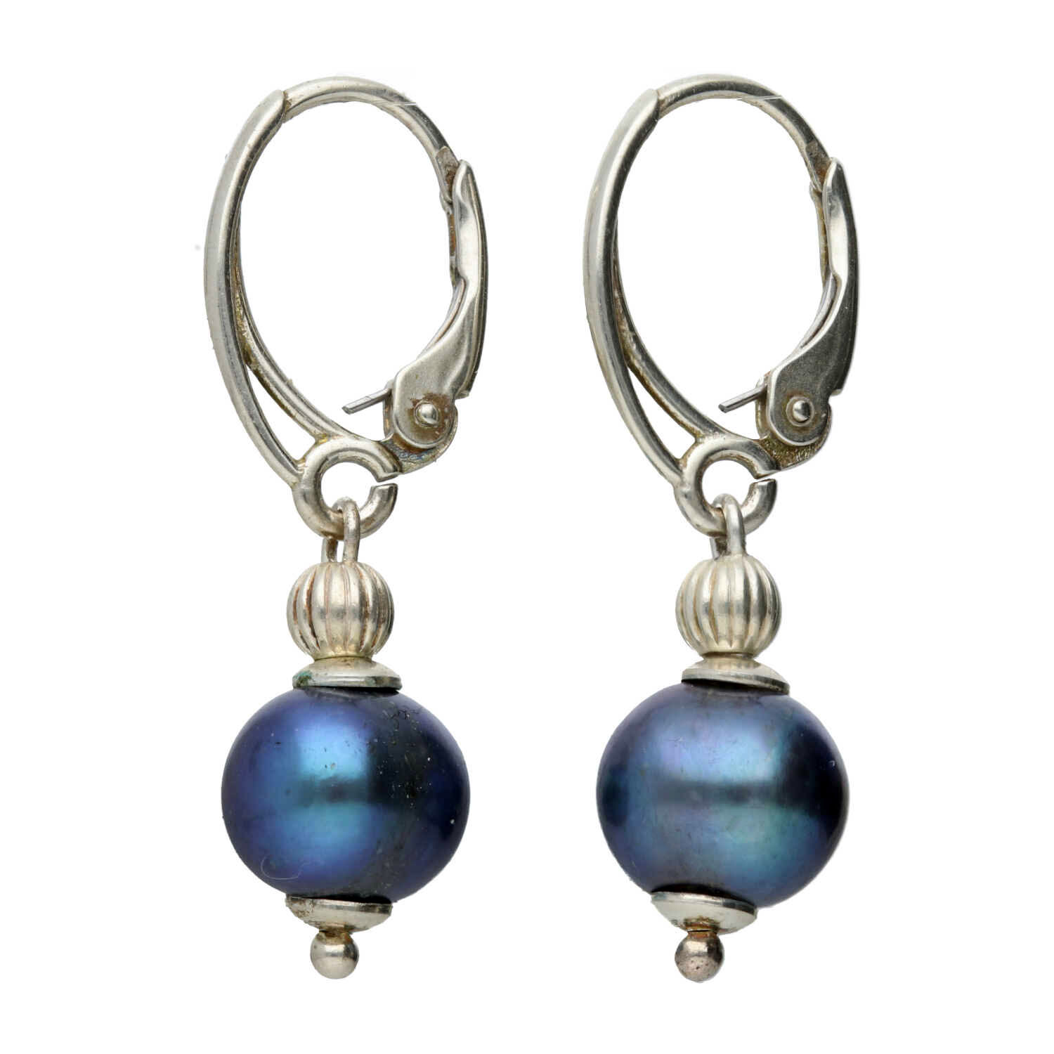 Oorbellen Pearl collection B9 - Sterling Zilver - Blauwe Parels
