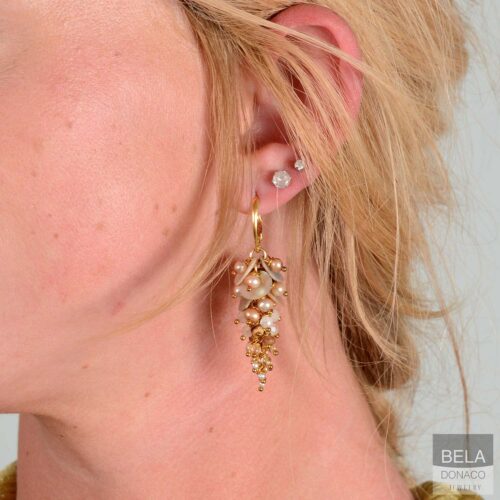 Oorbellen Wrap Wire B15 – Sterling Zilver – Parels – Maansteen – Rookkwarts