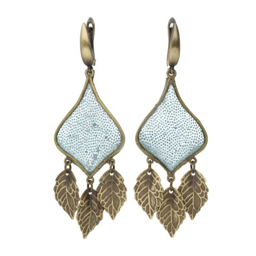 Gevlochten blauwe – Elegante Halsketting en Oorbellen met Resin Art – Statement